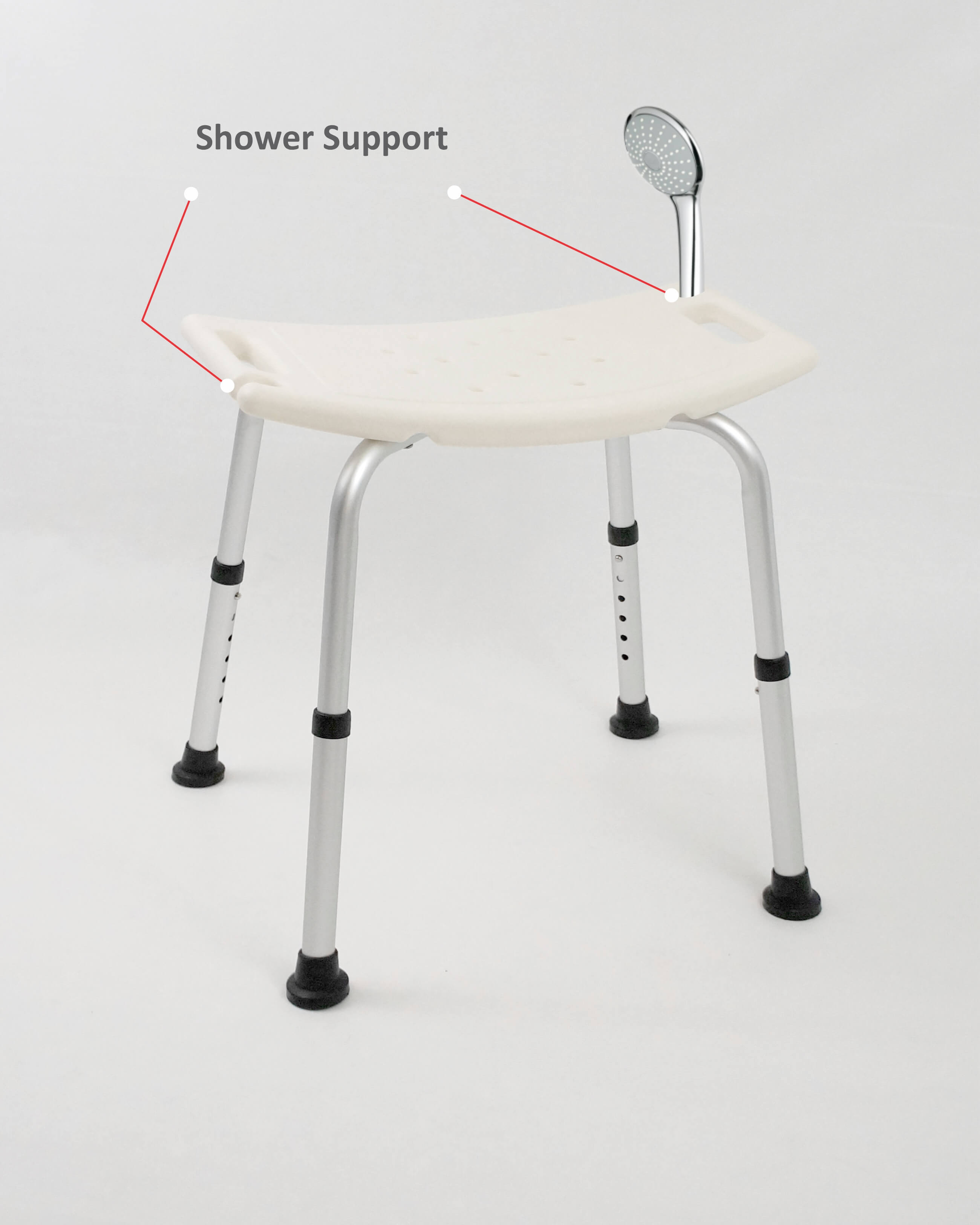 AtHome Adjustable Shower Stool AH1-797L - Comfortable Mobility Aid for Bathing